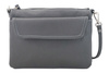 Torebka listonoszka skórzana - trzykomorowa - Szara ciemna