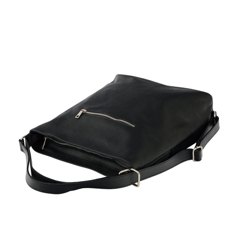 Torebka plecak z zamszem - Czarna 