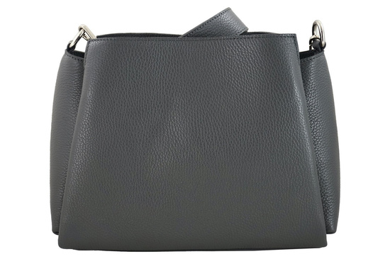 Torebka kuferek na szerokim pasku - Szara ciemna