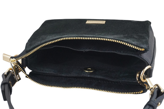 Zamszowa listonoszka damska Barberinis - Czarna 