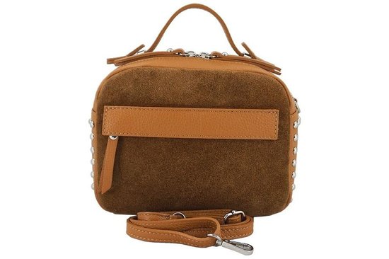 Barberini's - modna listonoszka z nitami - Szara ciemna 