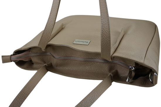 Shopperka damska skórzana Barberinis - Beżowa 