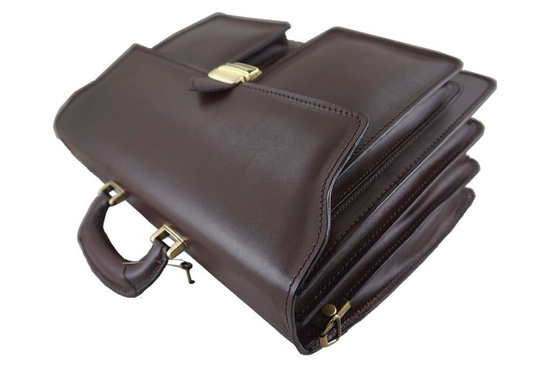 Aktówka męska skóra naturalna Barberinis - Brązowa