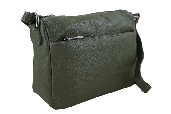 Listonoszka ze skóry naturalnej -  Zielona