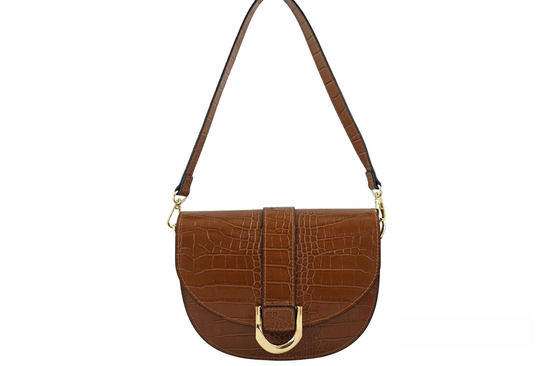 Listonoszka damska croco - Brązowa jasna 