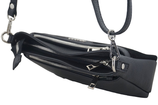 Wizytowa torebka damska skórzana - Różowa pudrowa