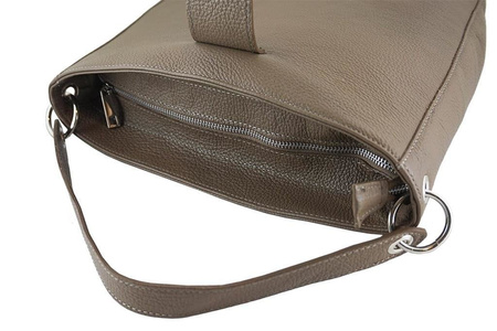 Torebki skórzane damskie - Barberini's - Beżowa ciemna