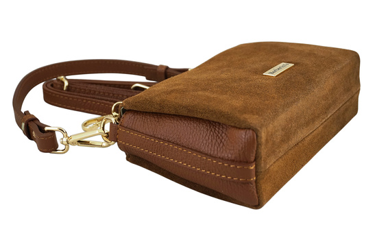 Zamszowa listonoszka damska Barberinis - Brązowa jasna 