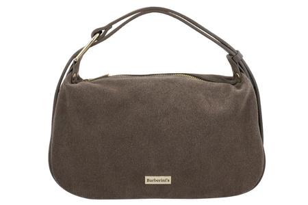 Elegancka torebka zamszowa na ramię - Beżowa ciemna