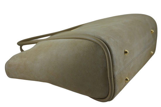 Barberinis - torebka duża zamszowa na ramię - Beżowa 