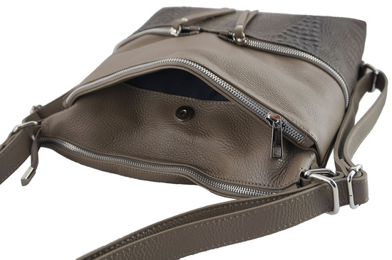 Torebka skórzana damska - worek / plecak A4 - Granatowa 