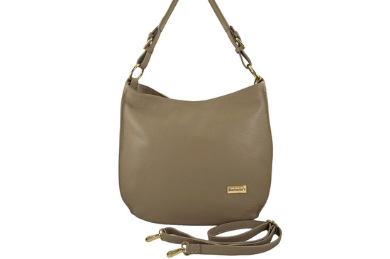 Duża i elegancka torebka skórzana - Beżowa 