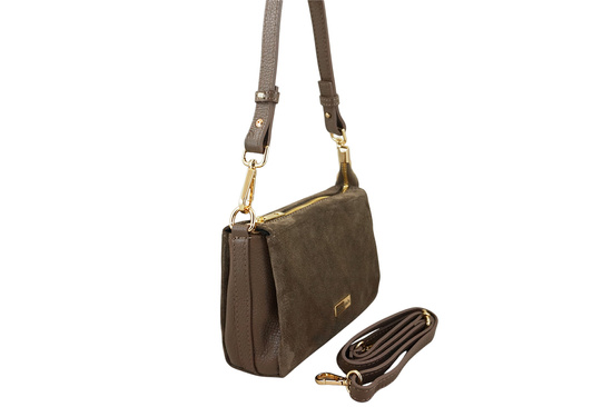 Zamszowa listonoszka damska Barberinis - Beżowa ciemna 