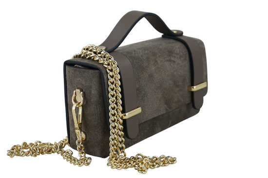 Zamszowa torebka Barberinis wizytowa - Beżowa ciemna