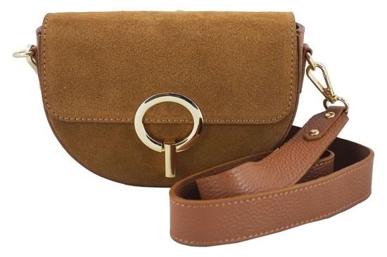 Modna torebka wizytowa skórzana - Brązowa jasna