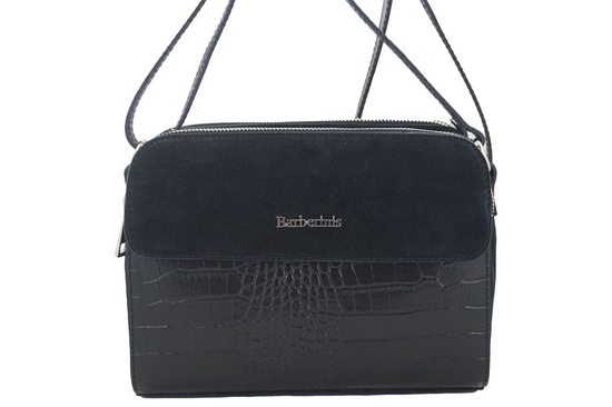 Stylowa torebka crossbody trzykomorowa - Czarna 