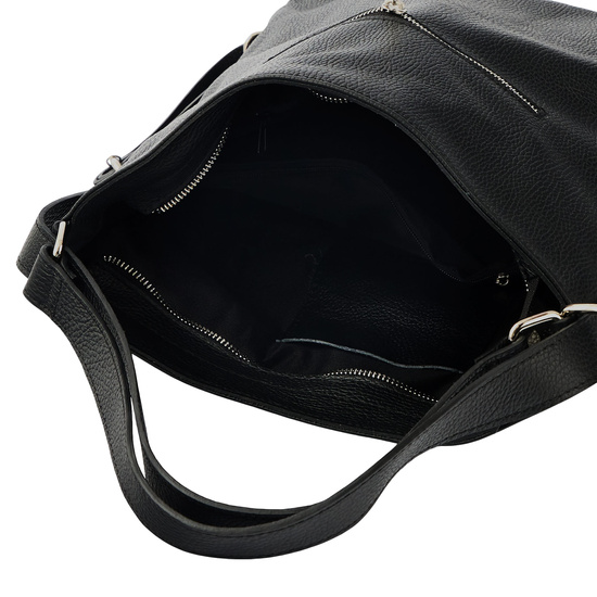 Torebka plecak z zamszem - Czarna 