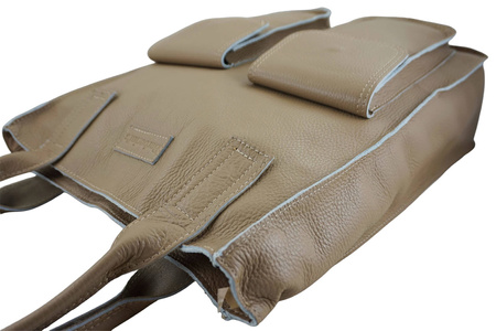 Torba shopper bag do pracy - beżowa