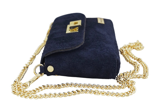 Zamszowa kopertówka na łańcuszku Barberinis - Granatowa 