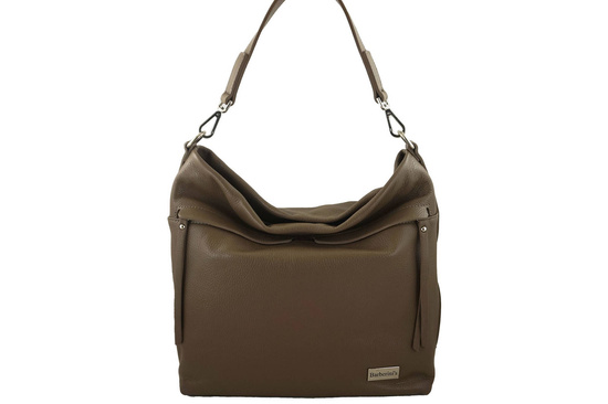 Miękka torebka worek na ramię - Beżowa ciemna