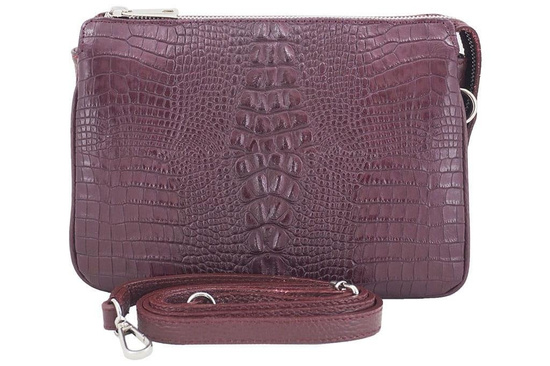 Torebka damska z motywem CROCO - Bordowa 