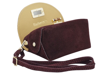 Mała torebka zamszowa wizytowa - Bordowa 