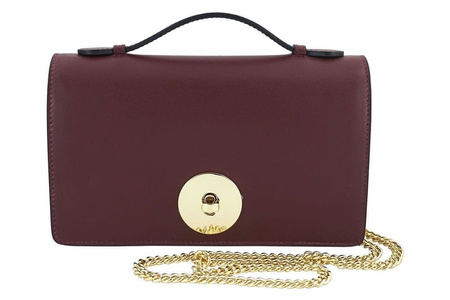 Torebka wizytowa ze skóry naturalnej - Bordowa