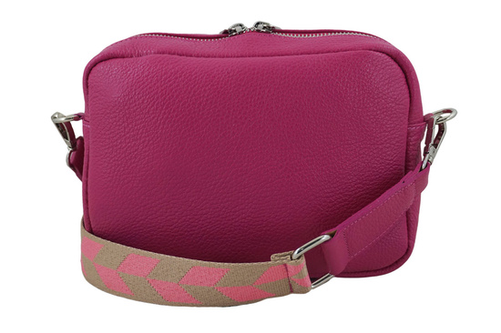 Torebka damska z ozdobnym paskiem - Fuksja 