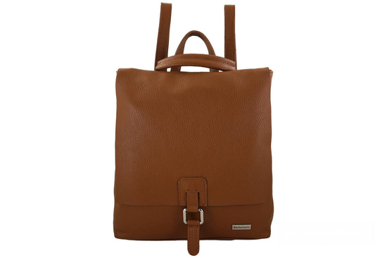 Stylowy plecak damski skórzany - Brązowy jasny 