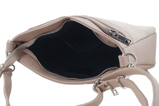 Wizytowa torebka damska skórzana - Różowa pudrowa