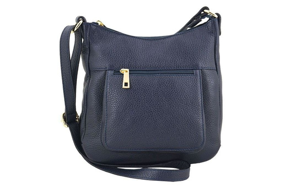 Modna włoska listonoszka skórzana - Beżowy ciemny