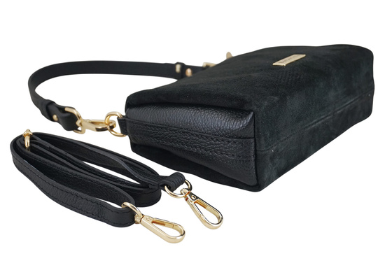 Zamszowa listonoszka damska Barberinis - Czarna 