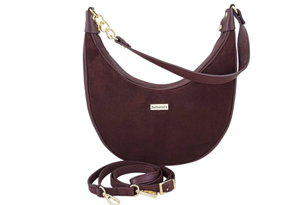 Stylowa torebka z zamszowym wykończeniem - Bordowa