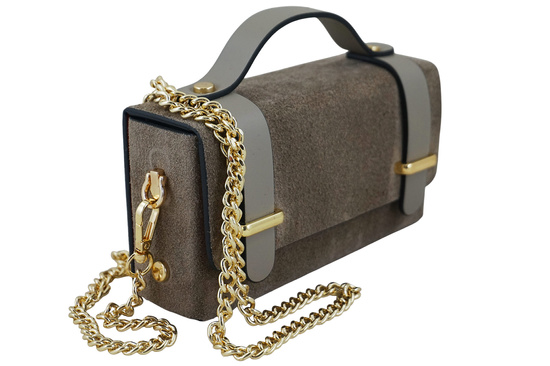 Zamszowa torebka Barberinis wizytowa - Beżowa