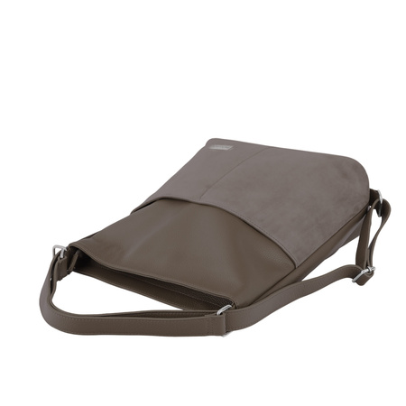 Torebka plecak z zamszem - Beżowa ciemna