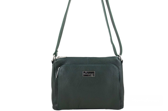 Listonoszka skórzana z kieszeniami - Zielona ciemna