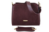 Torebka miejska z naturalnego zamszu i skóry - Bordowa 