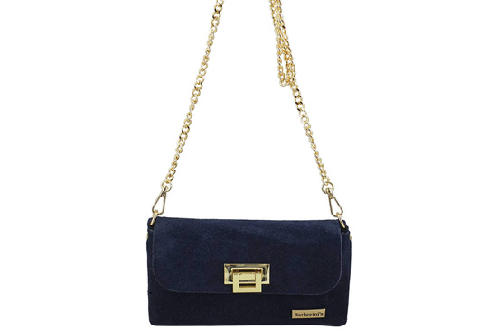 Zamszowa kopertówka na łańcuszku Barberinis - Granatowa 