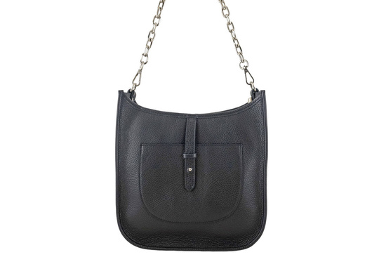 Duża listonoszka z odpinanym łańcuszkiem - Czarna 