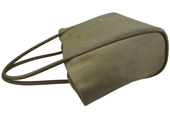 Barberinis - torebka duża zamszowa na ramię - Beżowa 