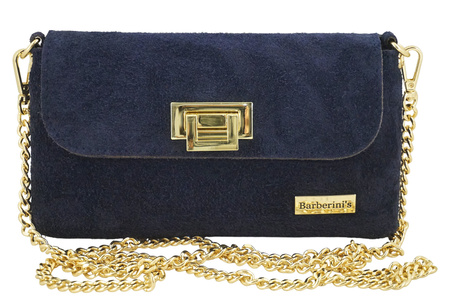 Zamszowa kopertówka na łańcuszku Barberinis - Granatowa 