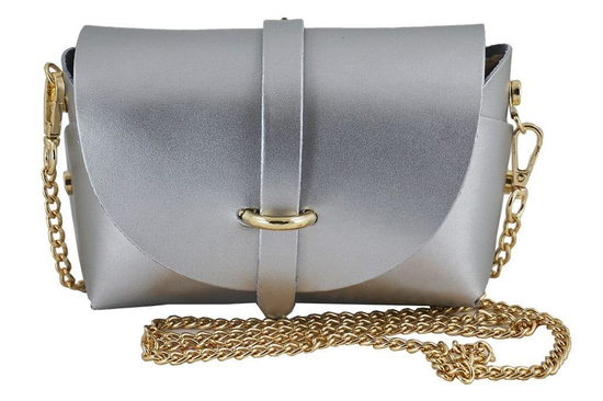 Modna listonoszka wizytowa skórzana - Granatowa 