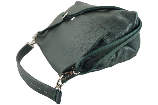 Duża torebka klasyczna ze skóry naturalnej miękkiej - Beżowa ciemna