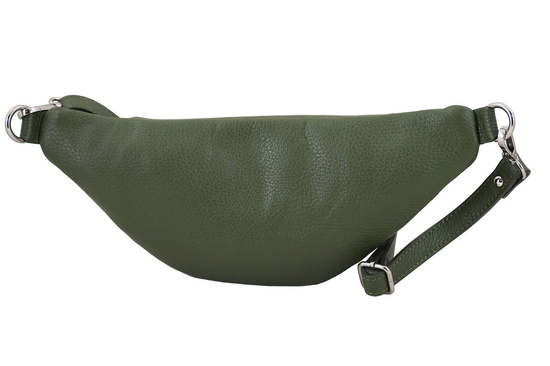 Funkcjonalna skórzana saszetka nerka - Zielona 