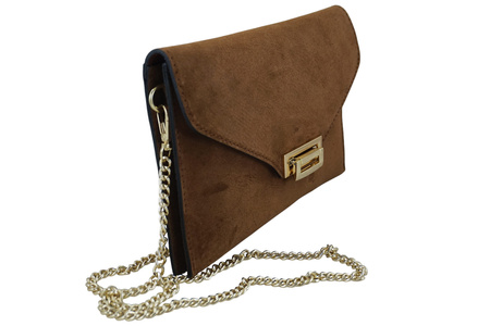 Stylowa kopertówka zamszowa Barberinis - Brązowa