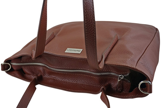 Shopperka damska skórzana Barberinis - Brązowa 