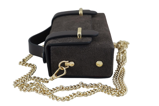 Zamszowa torebka Barberinis wizytowa - Brązowa ciemna