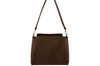 Torebka miejska z naturalnego zamszu i skóry - Brązowa 