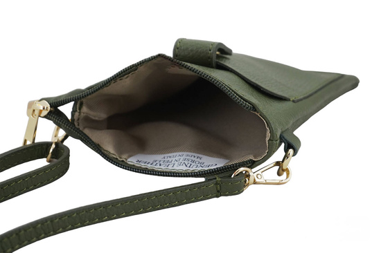 Torebka skórzana / etui na telefon - Zielone 