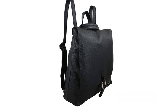 Stylowy plecak damski skórzany - Czarny 